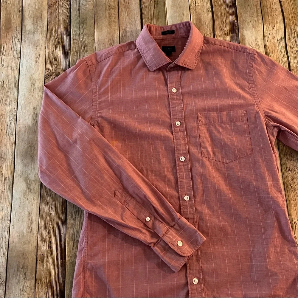 J. Crew mens long sleeve 100% cotton button down shirt | size medium
